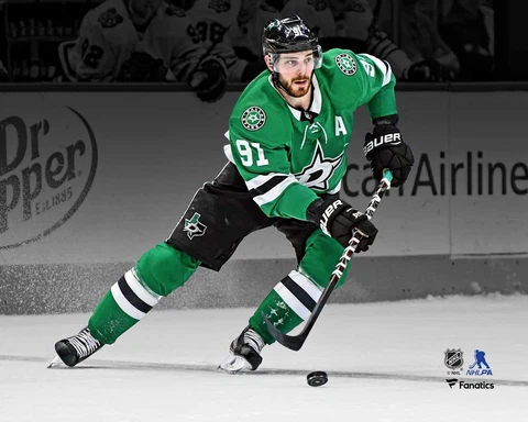 Tyler Seguin Dallas Stars Unsigned Jersey Skating Spotlight Photo Cover