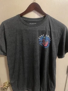 Men's Large RGSTR Gray “Stay Chill” T-Shirt W/ Back Graphic.                  A3 - Picture 1 of 6