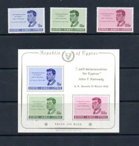 Cyprus - 1964 - Kennedy - Scott #'s 251-3 & 253a MHN - Picture 1 of 1