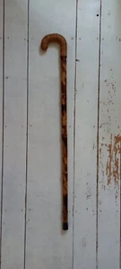 Vintage Bamboo Walking Stick/Cane W/ Basket Weave Crook Handle - 90cm - Picture 1 of 4