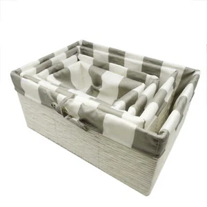 Rayline Home - Juego de 4 QZW Caja de Almacenamiento Decoración Baño Cocina Almacenamiento Gris - Imagen 1 de 4