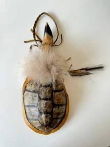 Native American Indian ceremonial rattle 12"x5" - Picture 1 of 7