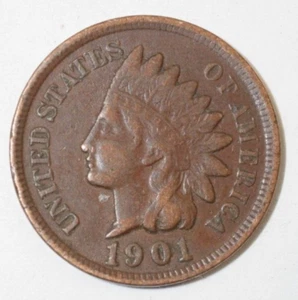 Penny testa di indiano 1901, la moneta è un centesimo molto bello (8+ oggetti spedizione gratuita) - Foto 1 di 2