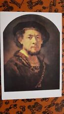 Soviet Postcard Rembrandt Harmens Van Rijn Self-portrait with growing beard 1634
