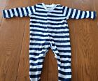 Baby Boys M&S Blue Stripe Babygrow 0-3 Months Sleepsuit Babygro Marks & Spencer
