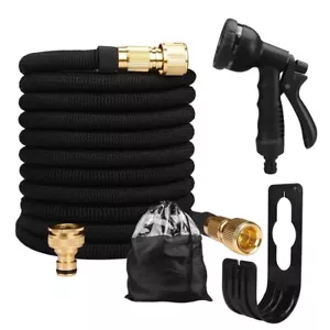 Garden Water Hose Expandable Double Metal Connector High Pressure Pvc Reel - Picture 1 of 8