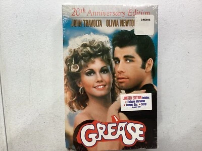 Grease VHS Sealed 20th Anniversary Watermarked CD Olivia Newton John Travolta - Image 1 of 4