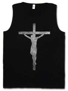 JESUS CROSS GYM TANK TOP Christliches Kreuz Jesus Messias Christentum Christ - Picture 1 of 2