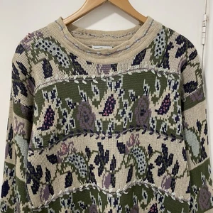 Vintage Maggie Lawrence Embroidered Floral Knit Jumper Women's S Longline 90s - Picture 1 of 21