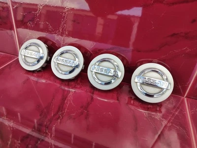 Nissan Altima Maxima 350Z Center Caps Set Of (4) Factory Silver OEM #40342-AU510 - Image 1 of 4