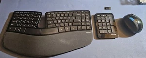 Microsoft Sculpt Ergonomic Wireless Keyboard Keypad Mouse + Usb Dongle Euc Rare - Photo 1/5