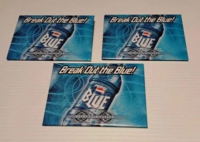 Vintage Pepsi Button Lot Of 3 Pepsi Blue Berry Cola Fusion Break Out The Blue - Image 1 of 4