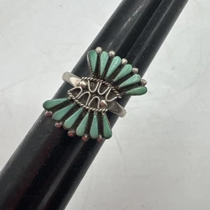 Vintage Silver Plated Turquoise Southwestern Style Ring Size 8.5 - Picture 1 of 5
