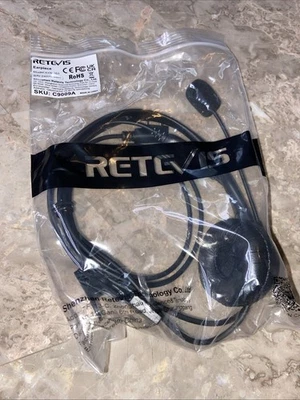 Retevis EHK001 Walkie Talkie Headset D-Ring Earpiece Dual PTT Model # EHK001 - Image 1 of 4