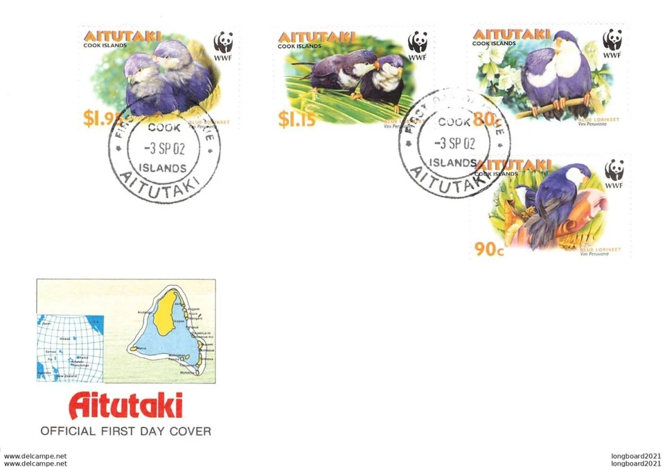 AITUTAKI - FDC WWF 2002 - BIRD -4194- - Image 1 of 1