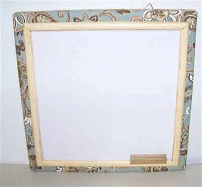 New Jacobean Floral Linen Fabric Dry Erase White Bulletin Board - Image 1 of 2