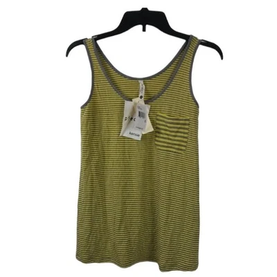 PIEZAS Camiseta sin mangas Kensie a rayas gris amarillo verde verano yoga gimnasio 1 bolsillo Foto 1 de 4