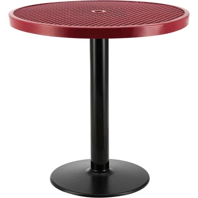 Mesa redonda 36" para área externa altura balcão com base de pedestal 36"H vermelha - Imagem 1 de 4
