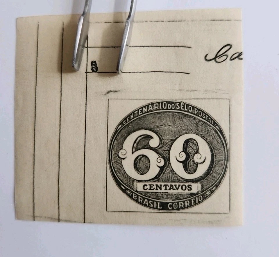 Lot 16. Brazil  Correio Stamp 60 CENTAVOS WMK MNH Original Gum  - Image 1 of 2