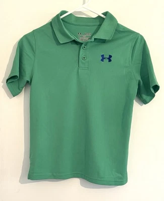 Under Armour Boys' Heatgear Loose Fit Polo Shirt, Green, Youth Large YLG - Image 1 of 2