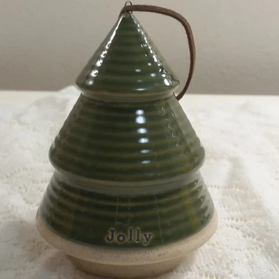 Calentador de tarta reactivo de pino nórdico cerámica dice alegre adorno colgante cuero  Foto 1 de 4