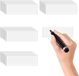 75 Stück weiße Magnetstreifen Namensschild Etiketten - Bild 1 von 8