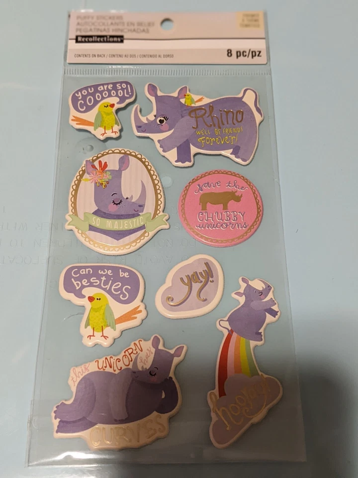 Recollections Rhino Stickers Pack, 8 Pieces - Image 1 of 1