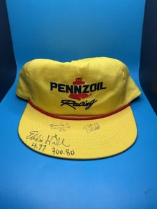 Vintage USA Pennzoil Racing Strap Back Hat Cap Yellow Eddie Hill Signature Drag - Bild 1 von 12