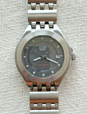 Vintage GUESS Waterpro Steel Stainless Steel Men's Watch - NON-WORKING (AS-IS) - Image 1 of 4