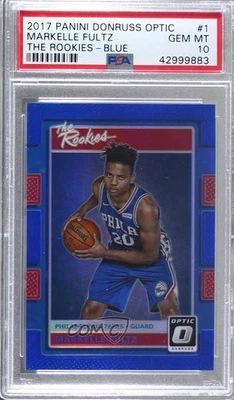 2017 Donruss Optic The Rookies Blue Prizm /49 Markelle Fultz #1 PSA 10 GEM MT RC - Image 1 of 2