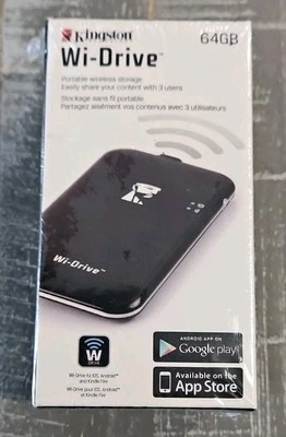 Kingston Technology WI-DRIVE 64MB, Portable Wireless Storage, iPhone Android NEW - Image 1 of 3