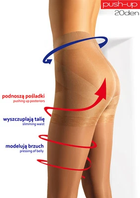Sentelegri "PUSH-UP" TIGHTS 20 DENIER - Slimming waist ,Pressing of belly , S-XL