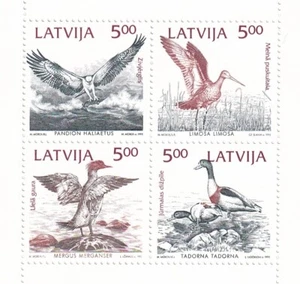 Letonia 1992 Yvert 304/07 aves de fauna MNH VF - Imagen 1 de 1
