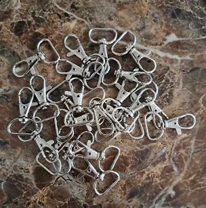 23 Pcs - Swivel Snap Lobster Claw Clasp Hook Clip Metal Trigger Swivel D-Ring - Picture 1 of 4