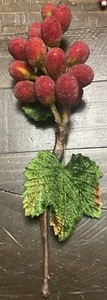 Grappolo d'uva con perline rosse vintage 10" decorazione - Foto 1 di 5