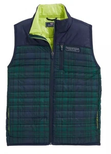 NEW $118 Vineyard Vines Toddler Boy's Lightweight Packable Puffer Vest 3T Plaid - Picture 1 of 9
