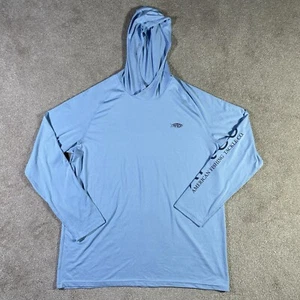 AFTCO Fishing Shirt Pullover Hoodie Mens XL Blue Aftech American Fishing Tackle - Picture 1 of 11