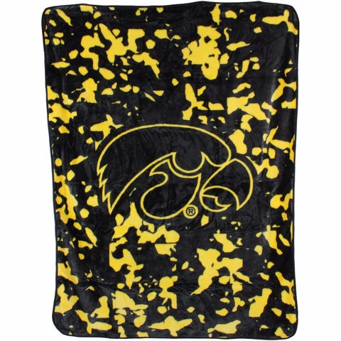 Iowa Hawkeyes College Covers 63 x 86 Soft Raschel Plush Throw Blanket Cover