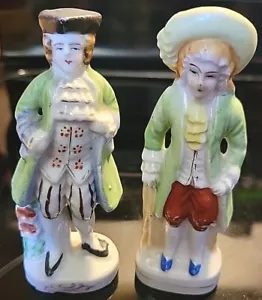 Vintage Colonial Hand Painted Victorian Men Man - 2 Pieces - Made In Japan - Picture 1 of 8
