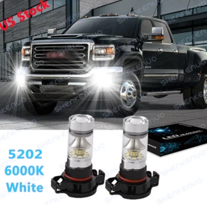 5202 LED Fog Light Lamp Bulbs for GMC Sierra 1500 2500 3500 HD 2008 2009-2016 2x - Picture 1 of 12