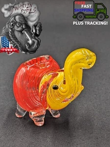 3" Elephant Tobacco Smoking Glass Bowl Pipe 30 - Picture 1 of 4