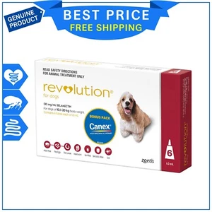 New Revolution Flea & Tick for Medium Dogs 10.1 To 20Kg Red 6 Pack - Picture 1 of 2