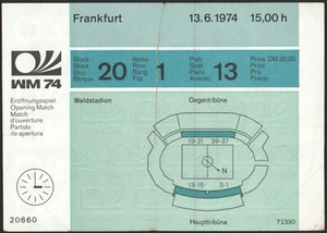 1974 world cup TICKET between BRAZIL and YUGOSLAVIA group stage full tab Germany - Picture 1 of 6