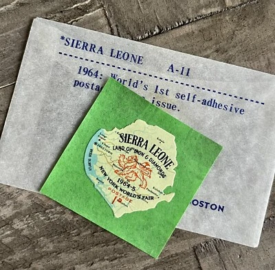 World's 1st Self-Adhesive Postage Stamp Issue 1964 Sierra Leone Foto 1 de 4