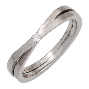 Ring Damenring aus 950 Platin mattiert mit Brillant 0,05ct Platinring Fingerring - Bild 1 von 1