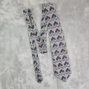 GITMAN BROS For Johnstons LTD Necktie Mens 100% Silk Multicolor Geometric Design - Picture 1 of 16
