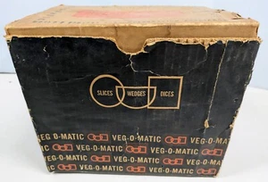 Vtg 1961 Popeil Veg-O-Matic Food Preparer Slice & Dice w/ Original Box & Manual - Picture 1 of 15