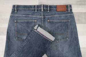 Mens TED BAKER Selvedge Tapered Fit Blue Jeans W36 L32 - Picture 1 of 15