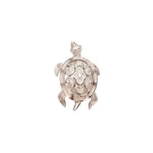 Trifari Crown Over T Vintage Silver Tone Textured Turtle Brooch Pin, Signed L71 - Picture 1 of 11