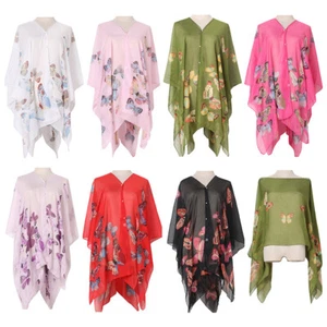 Women Beach Cover Up Poncho Beachwear Dress Summer Bikini Swimwear Kaftan Tops ~ - Picture 1 of 25